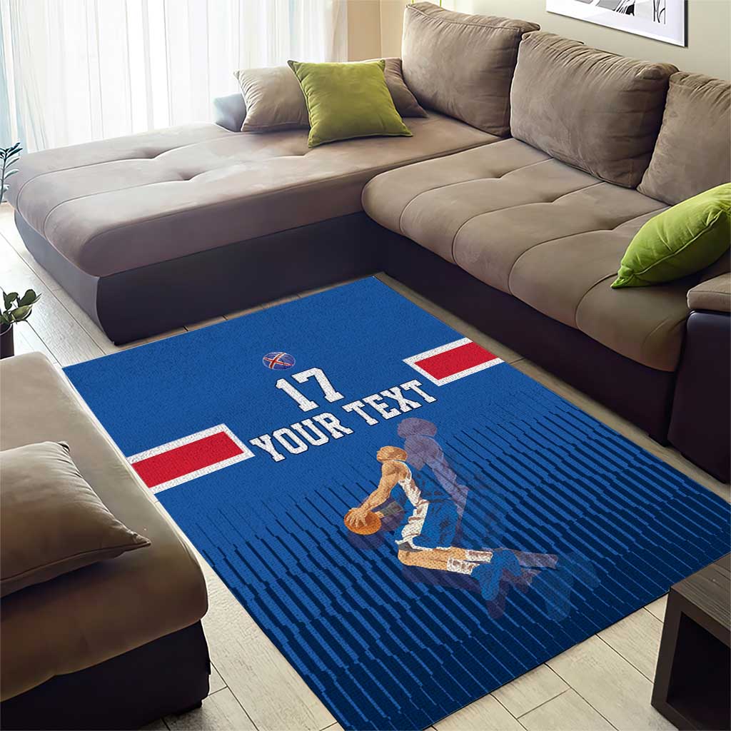 Iceland Basketball Custom Area Rug Blue Style