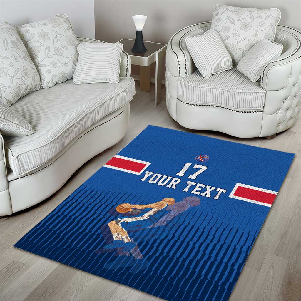 Iceland Basketball Custom Area Rug Blue Style
