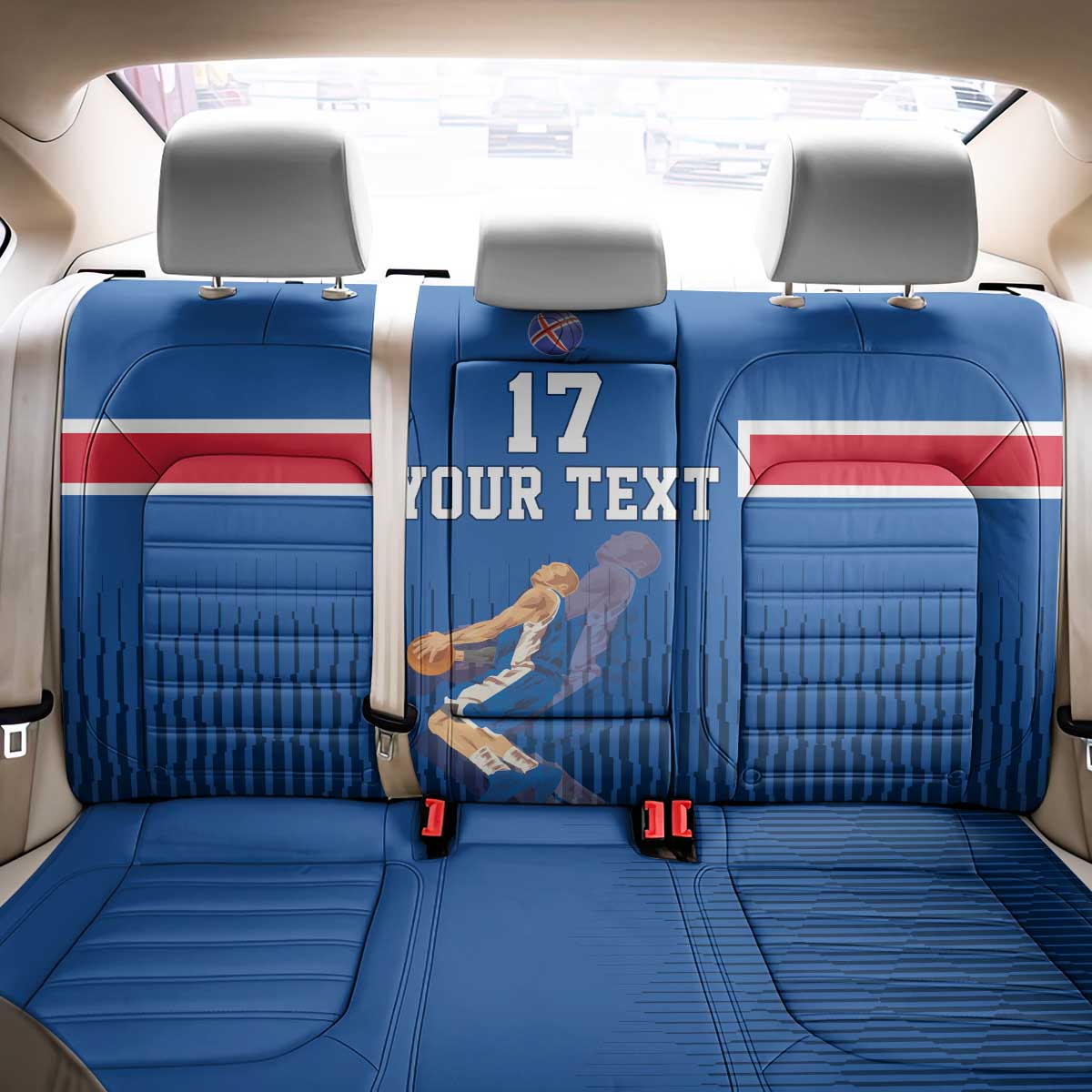Iceland Basketball Custom Back Car Seat Cover Blue Style