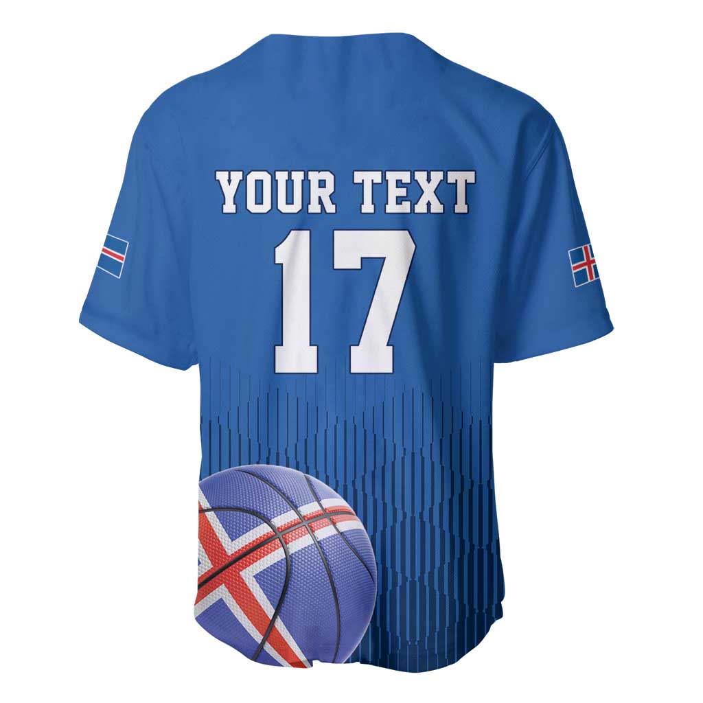 Iceland Basketball Custom Baseball Jersey Blue Style