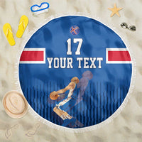 Iceland Basketball Custom Beach Blanket Blue Style
