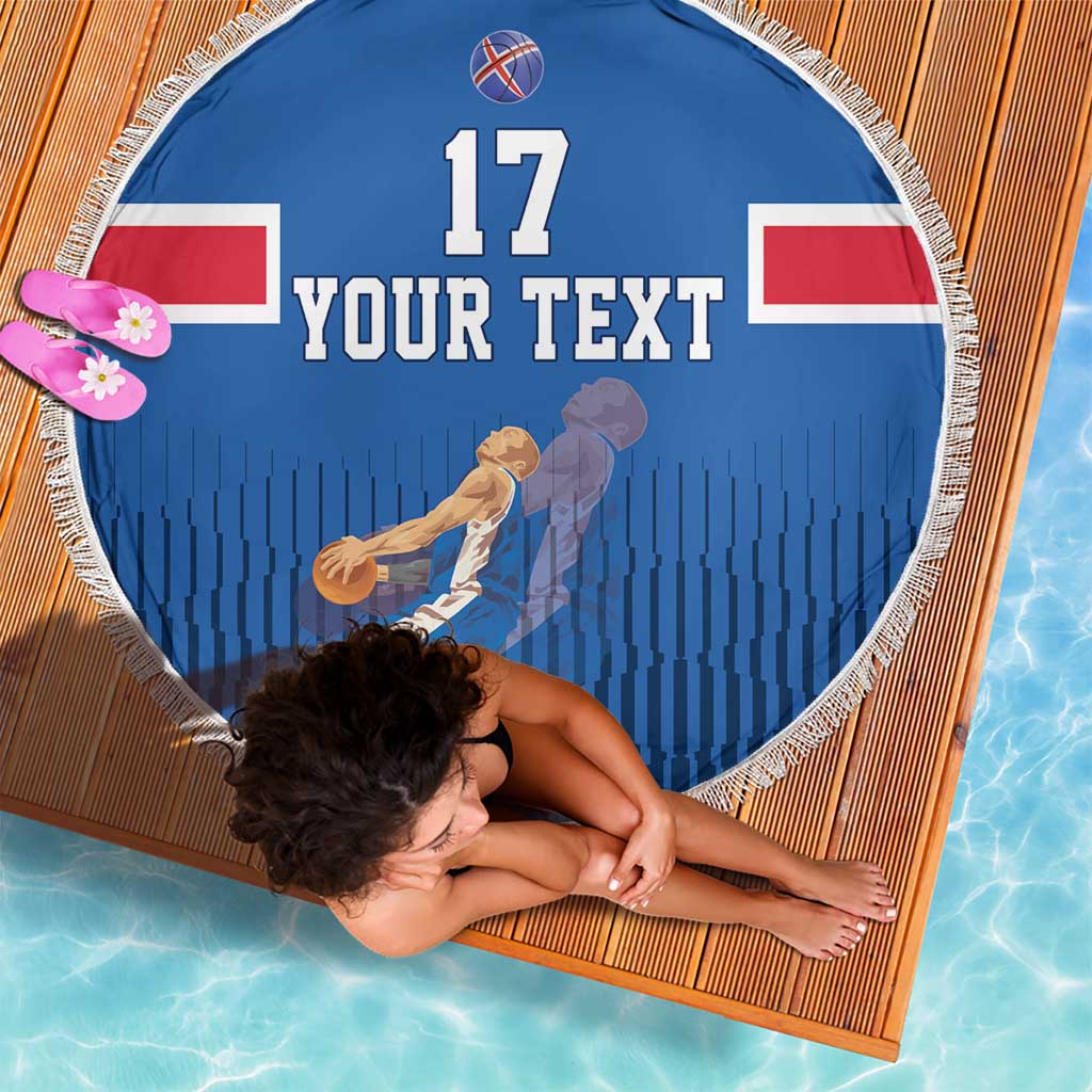 Iceland Basketball Custom Beach Blanket Blue Style