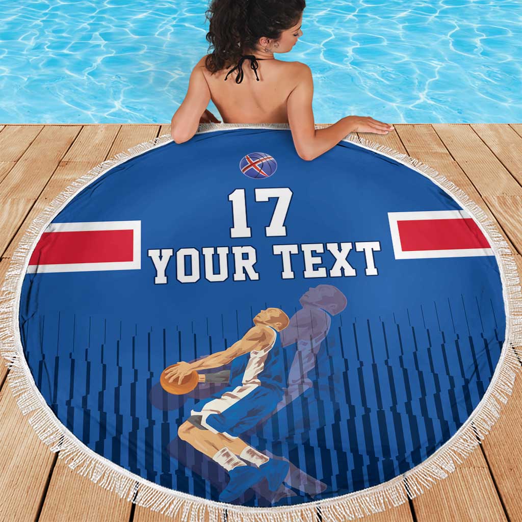 Iceland Basketball Custom Beach Blanket Blue Style