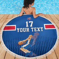 Iceland Basketball Custom Beach Blanket Blue Style