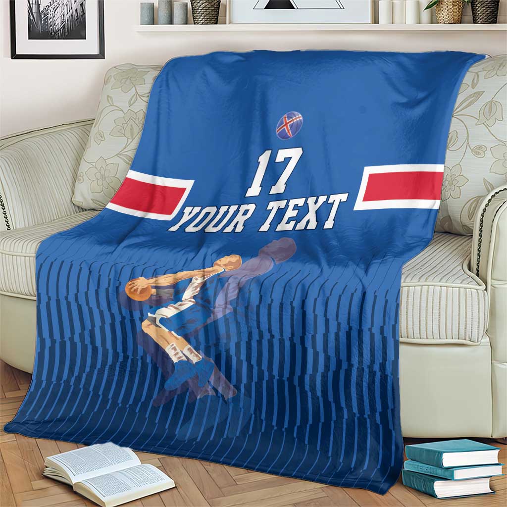 Iceland Basketball Custom Blanket Blue Style