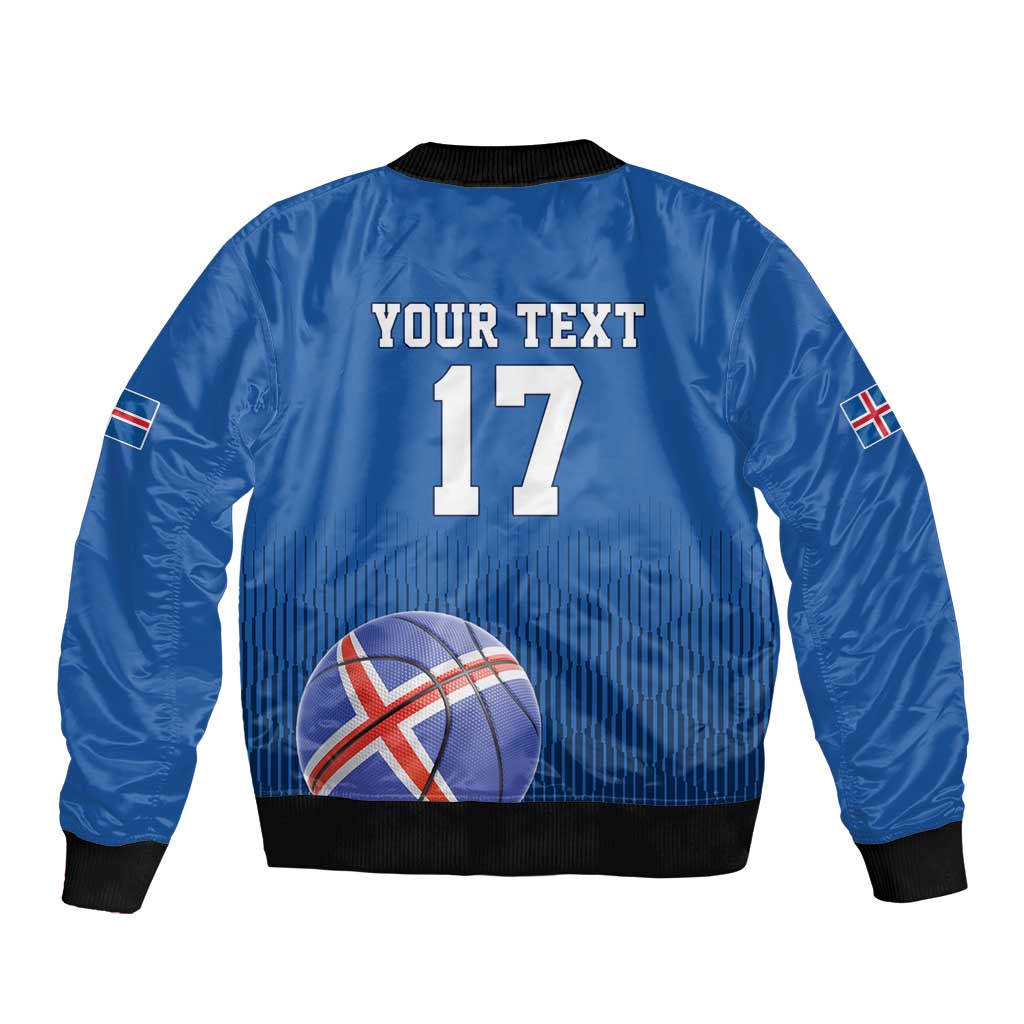 Iceland Basketball Custom Bomber Jacket Blue Style