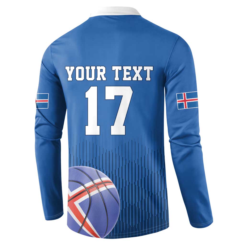 Iceland Basketball Custom Button Sweatshirt Blue Style