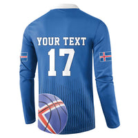Iceland Basketball Custom Button Sweatshirt Blue Style