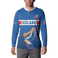 Iceland Basketball Custom Button Sweatshirt Blue Style