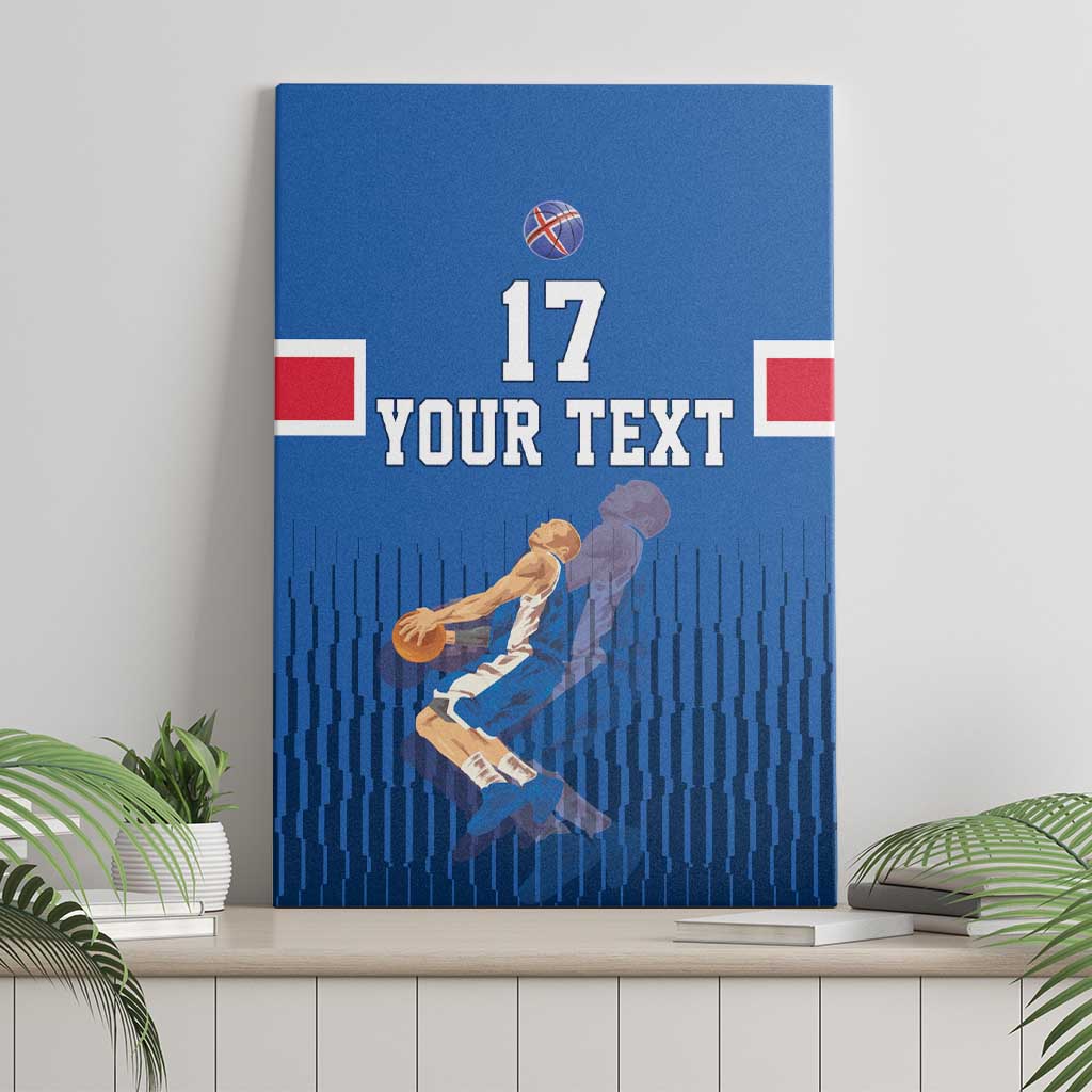 Iceland Basketball Custom Canvas Wall Art Blue Style