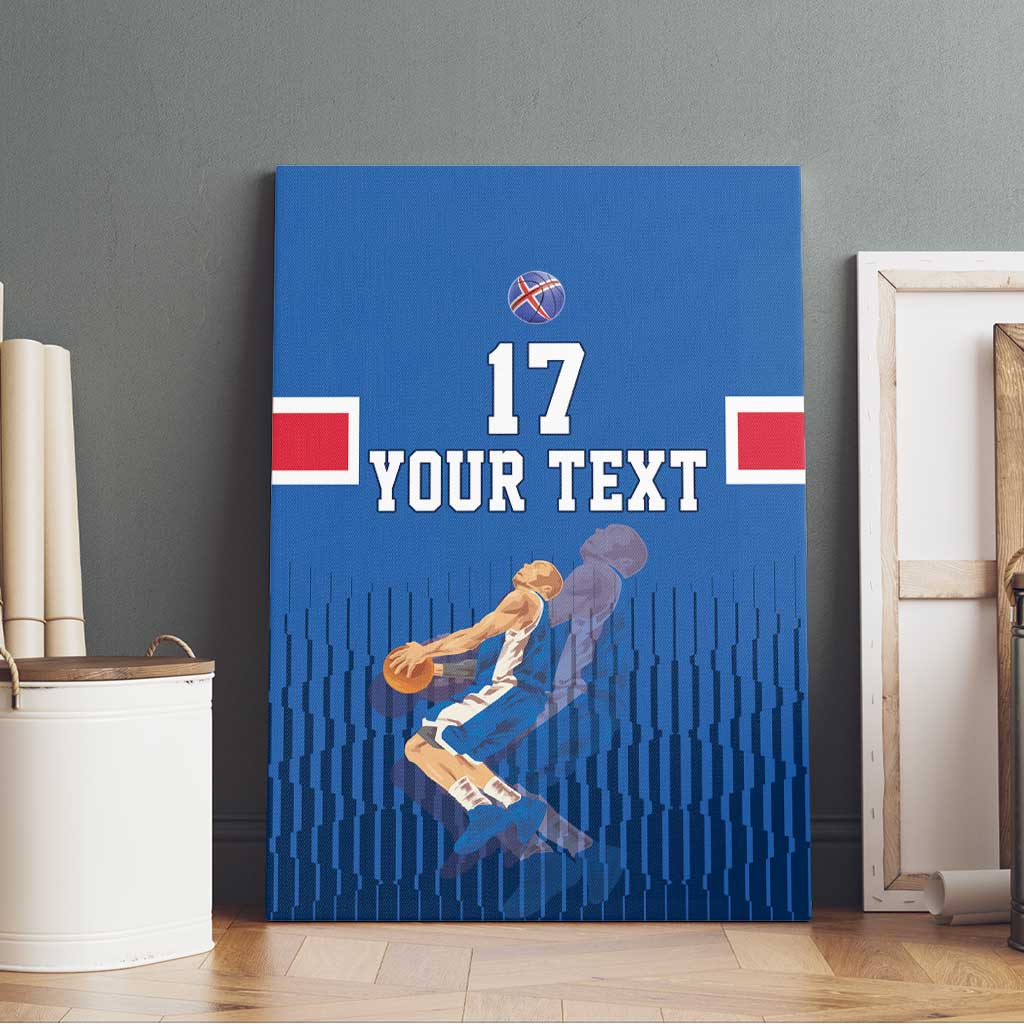Iceland Basketball Custom Canvas Wall Art Blue Style