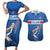 Iceland Basketball Custom Couples Matching Short Sleeve Bodycon Dress and Hawaiian Shirt Blue Style