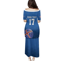 Iceland Basketball Custom Family Matching Puletasi and Hawaiian Shirt Blue Style