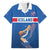 Iceland Basketball Custom Family Matching Short Sleeve Bodycon Dress and Hawaiian Shirt Blue Style