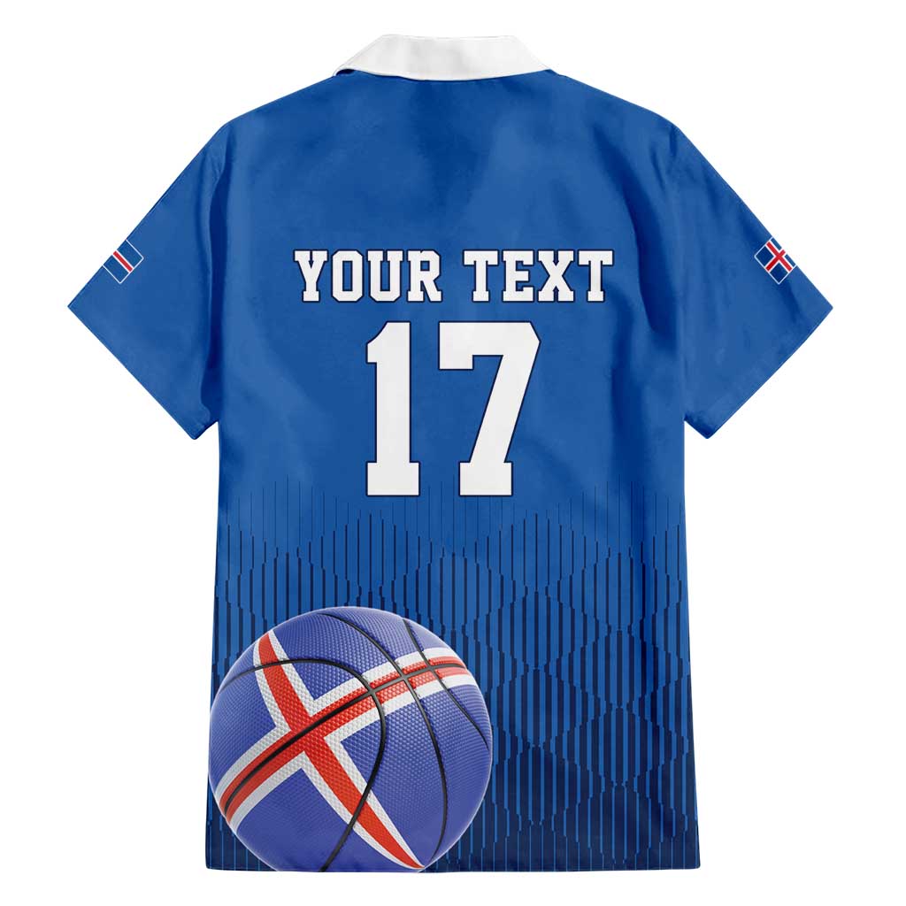 Iceland Basketball Custom Family Matching Short Sleeve Bodycon Dress and Hawaiian Shirt Blue Style