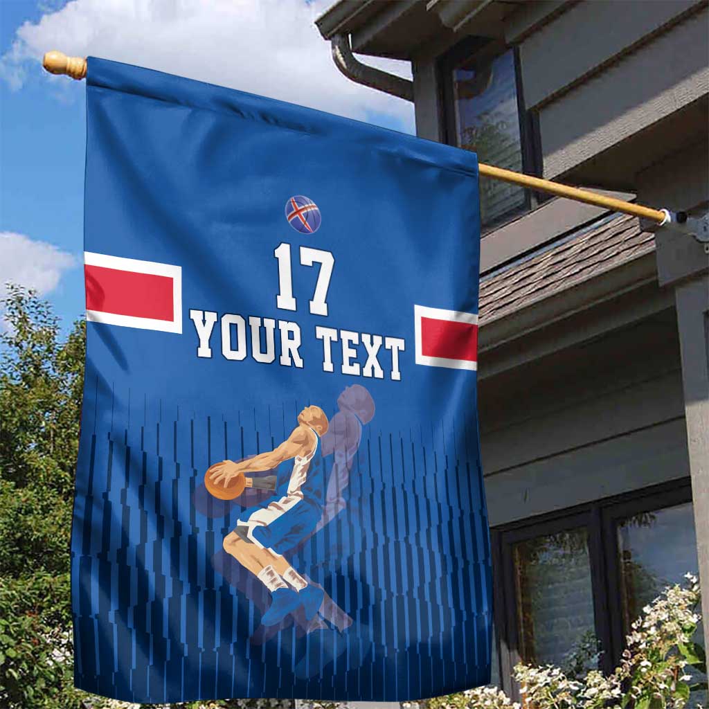 Iceland Basketball Custom Garden Flag Blue Style