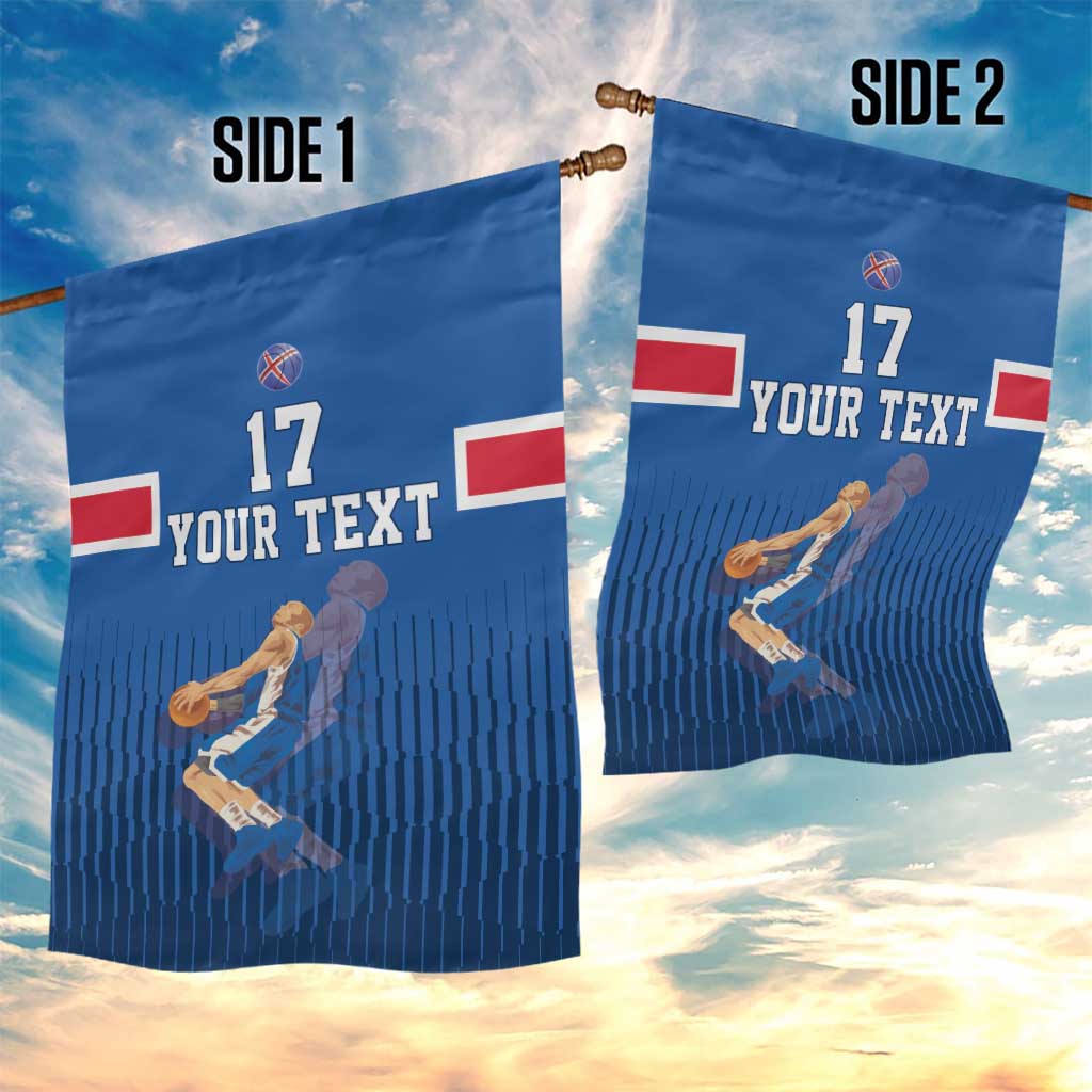 Iceland Basketball Custom Garden Flag Blue Style