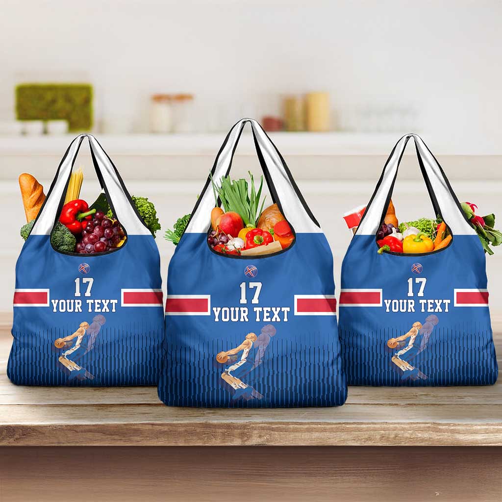 Iceland Basketball Custom Grocery Bag Blue Style