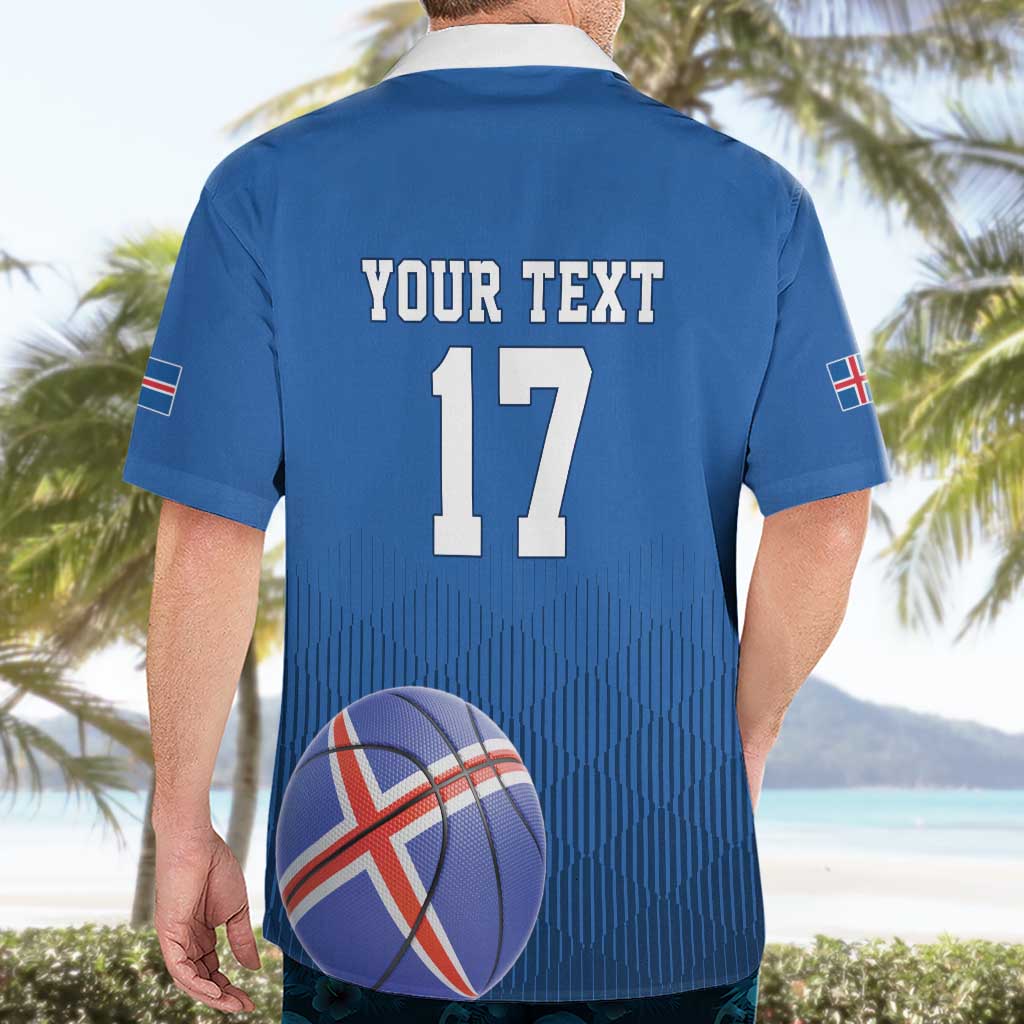 Iceland Basketball Custom Hawaiian Shirt Blue Style