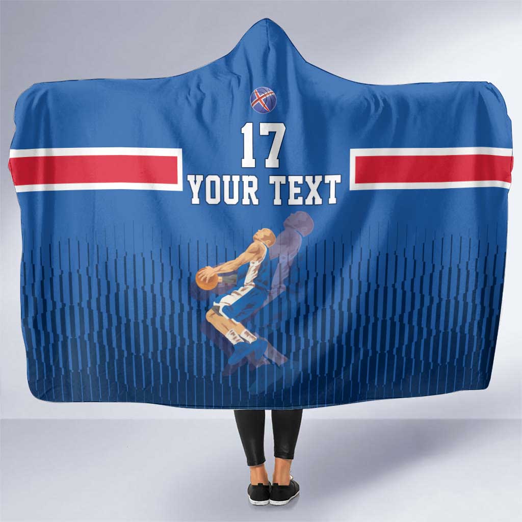 Iceland Basketball Custom Hooded Blanket Blue Style