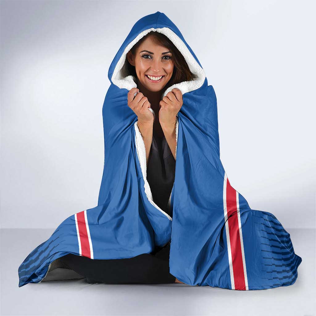 Iceland Basketball Custom Hooded Blanket Blue Style