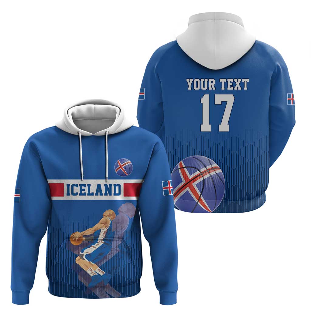 Iceland Basketball Custom Hoodie Blue Style