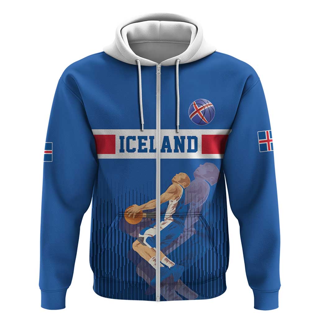 Iceland Basketball Custom Hoodie Blue Style