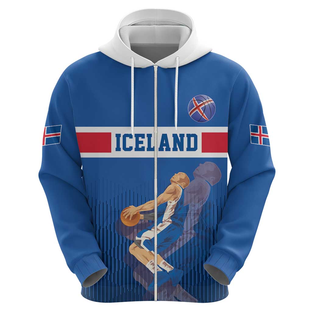Iceland Basketball Custom Hoodie Blue Style