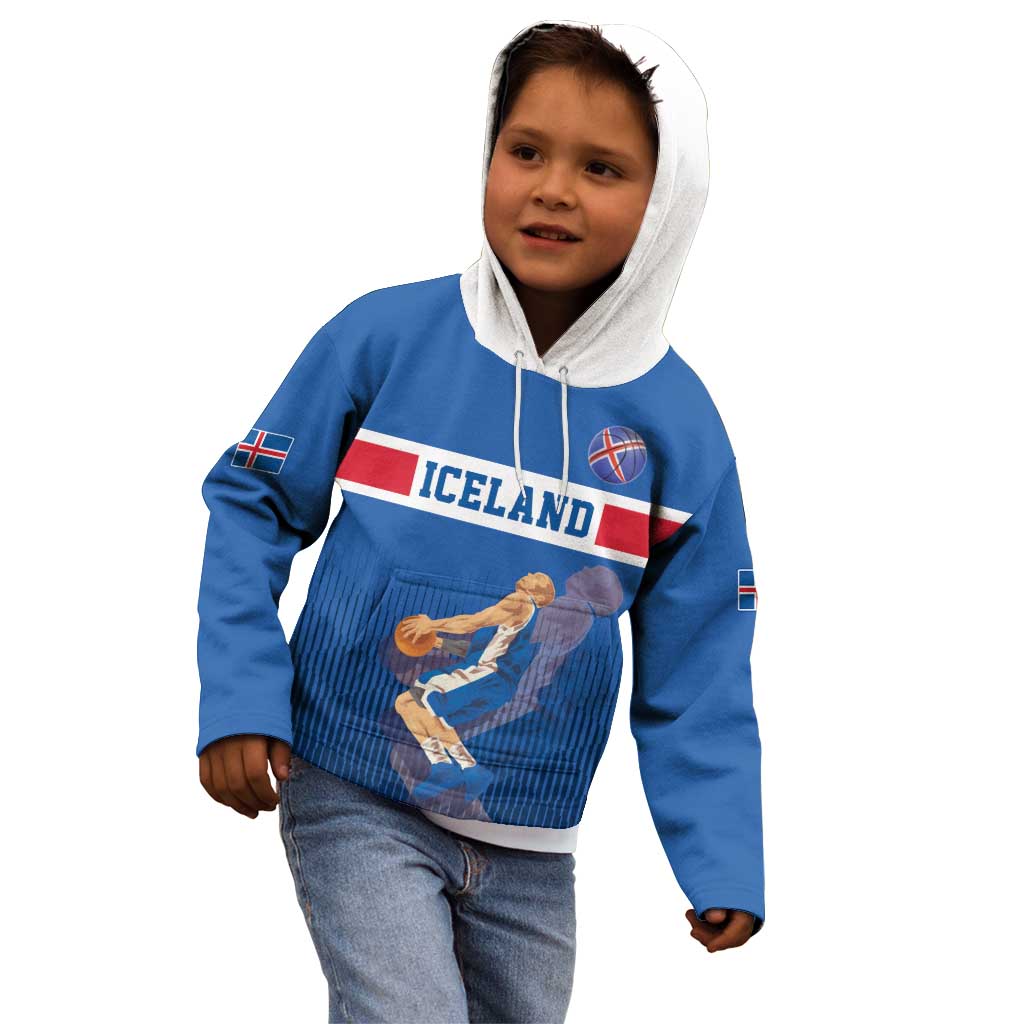 Iceland Basketball Custom Kid Hoodie Blue Style