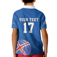 Iceland Basketball Custom Kid Polo Shirt Blue Style