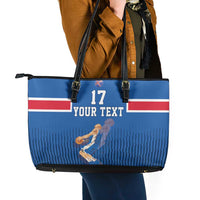 Iceland Basketball Custom Leather Tote Bag Blue Style