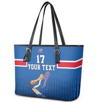 Iceland Basketball Custom Leather Tote Bag Blue Style