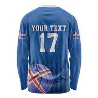 Iceland Basketball Custom Long Sleeve Shirt Blue Style