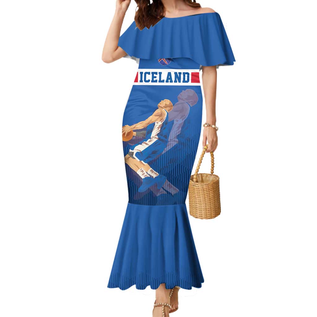 Iceland Basketball Custom Mermaid Dress Blue Style