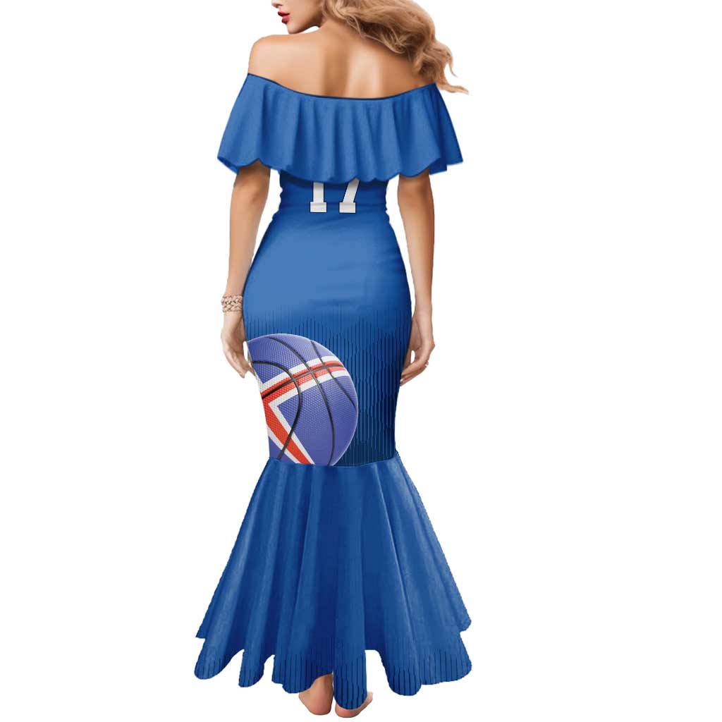 Iceland Basketball Custom Mermaid Dress Blue Style