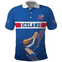 Iceland Basketball Custom Polo Shirt Blue Style