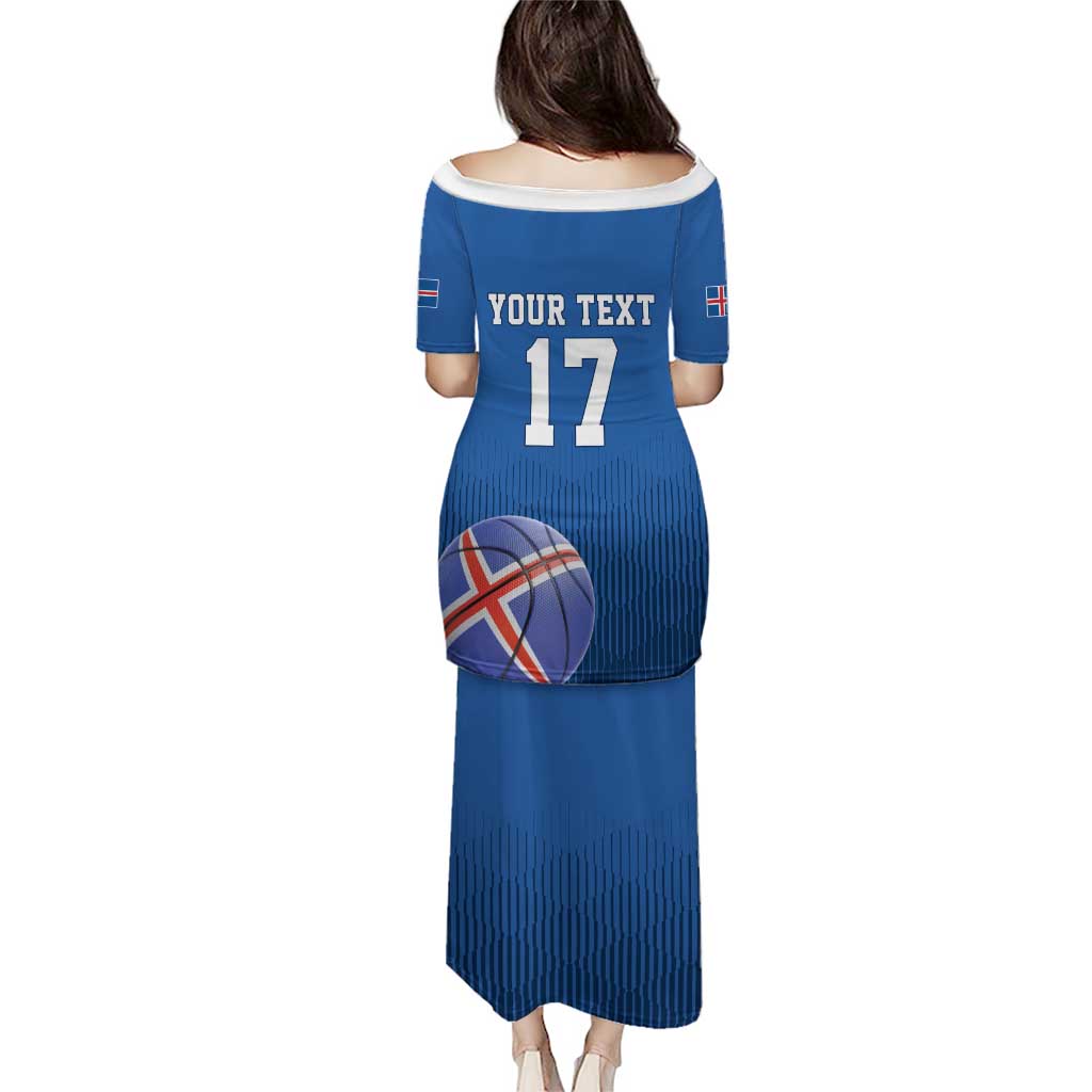 Iceland Basketball Custom Puletasi Blue Style