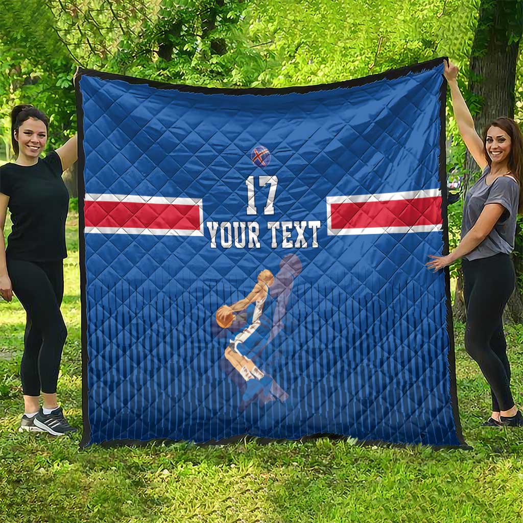 Iceland Basketball Custom Quilt Blue Style