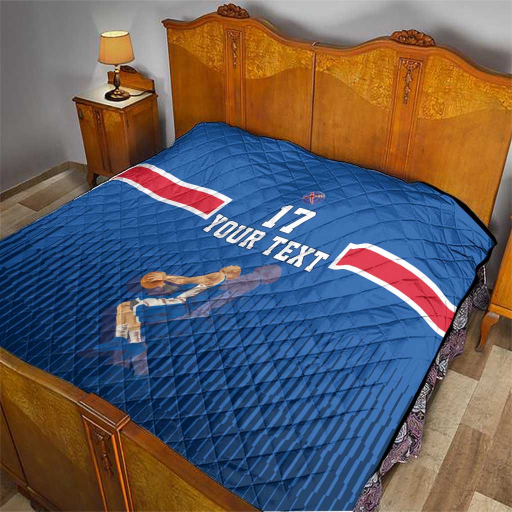 Iceland Basketball Custom Quilt Blue Style
