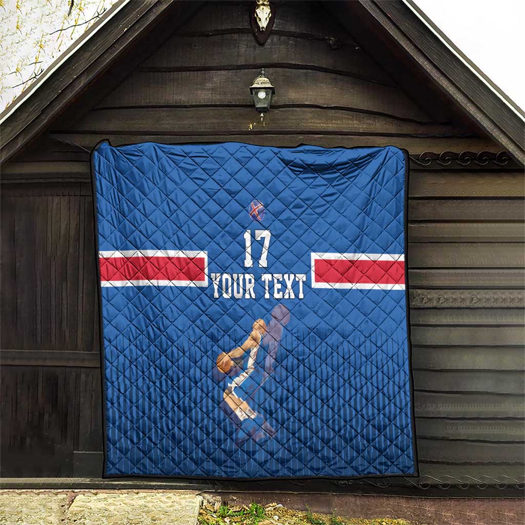 Iceland Basketball Custom Quilt Blue Style