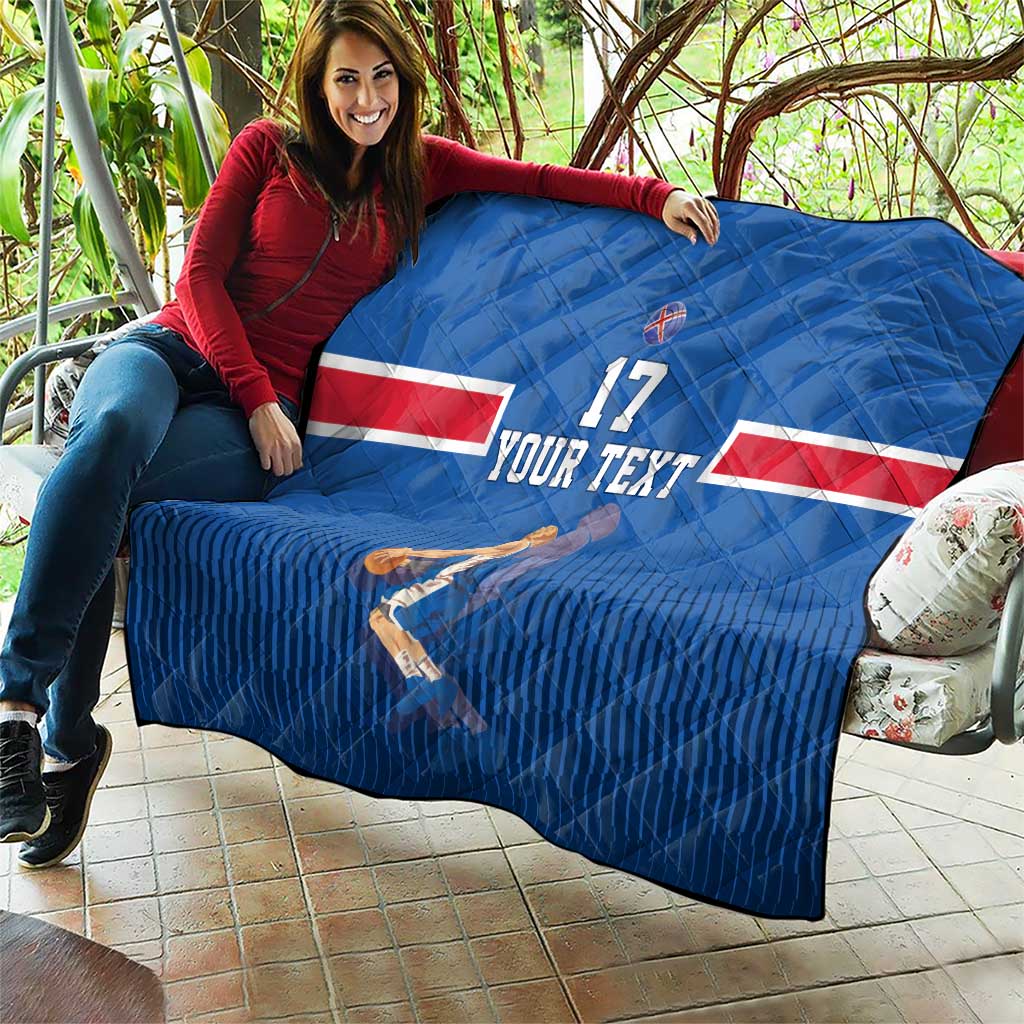 Iceland Basketball Custom Quilt Blue Style