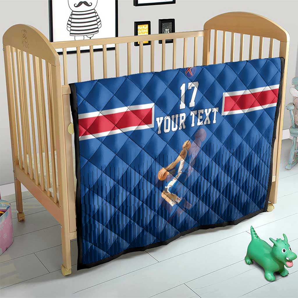 Iceland Basketball Custom Quilt Blue Style