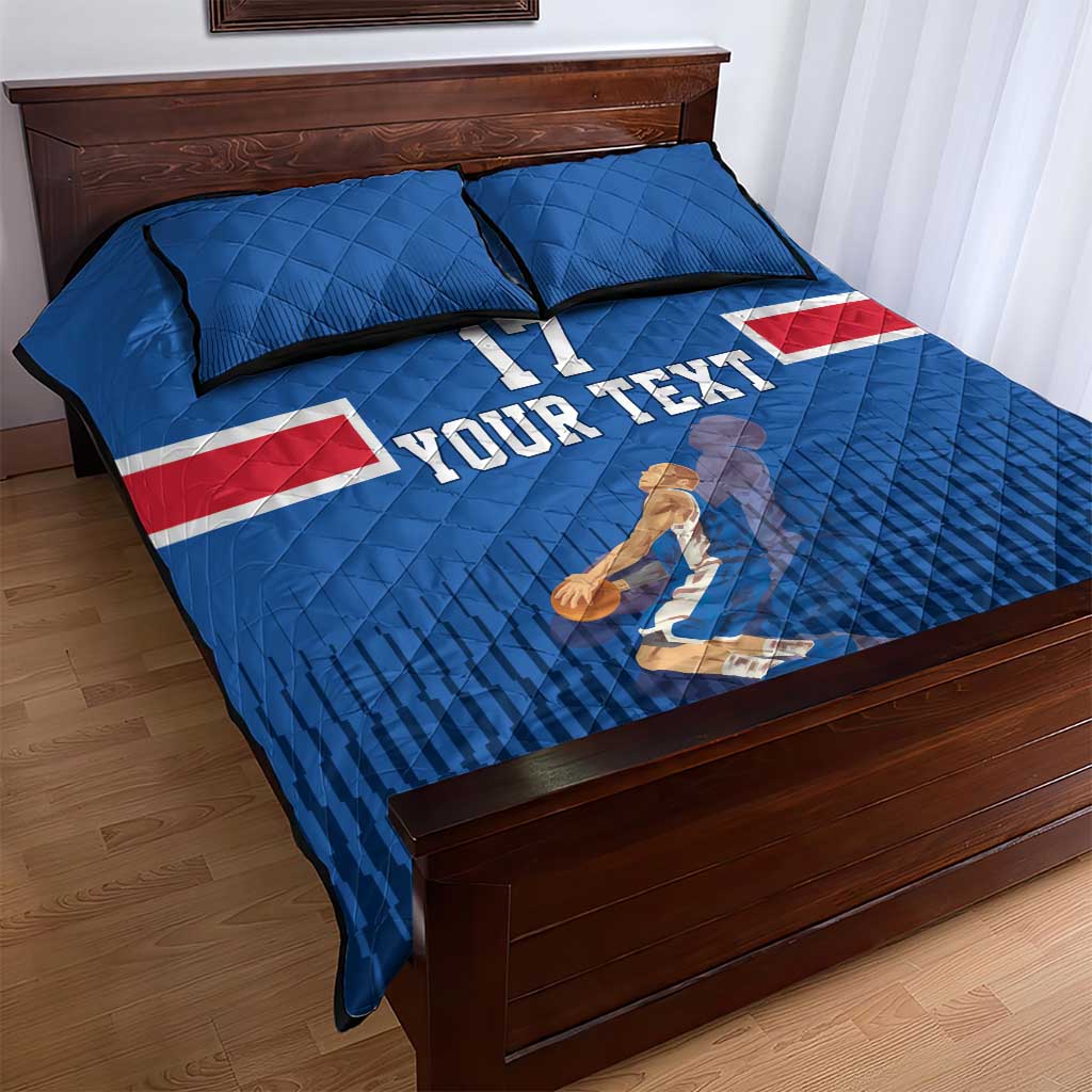 Iceland Basketball Custom Quilt Bed Set Blue Style