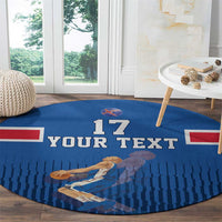 Iceland Basketball Custom Round Carpet Blue Style