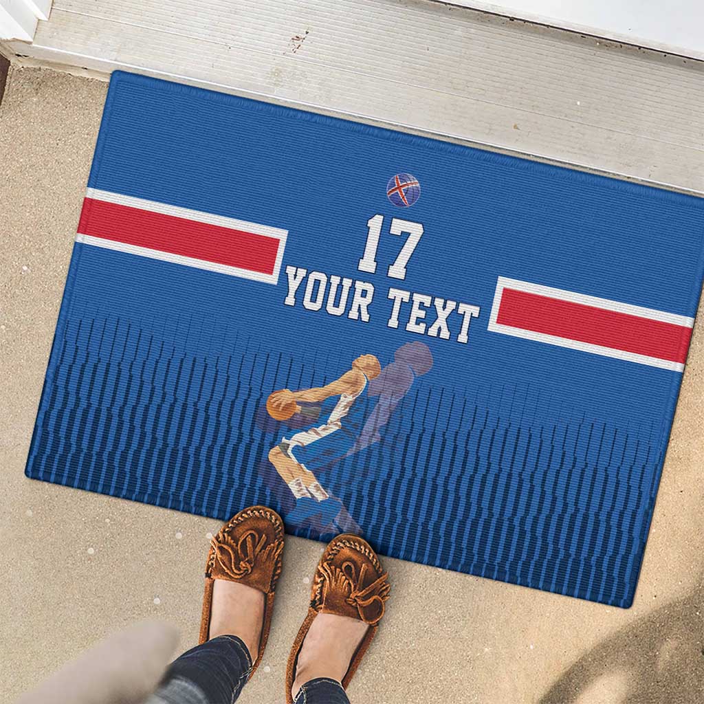 Iceland Basketball Custom Rubber Doormat Blue Style
