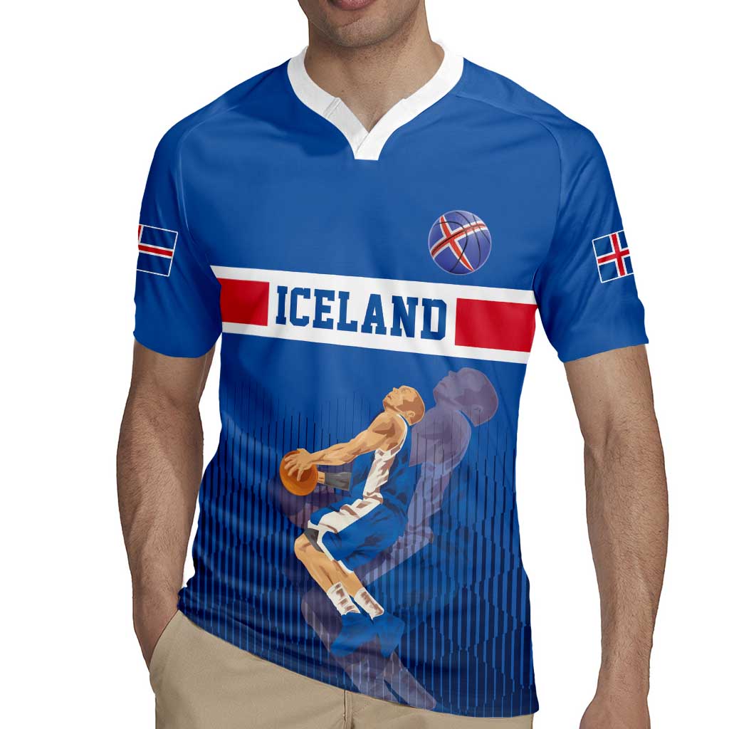 Iceland Basketball Custom Rugby Jersey Blue Style