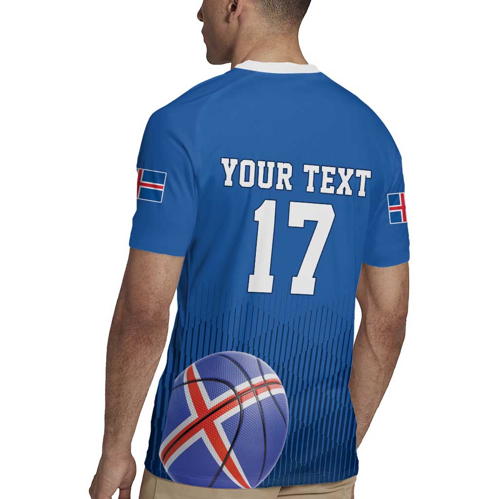 Iceland Basketball Custom Rugby Jersey Blue Style