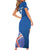 Iceland Basketball Custom Short Sleeve Bodycon Dress Blue Style