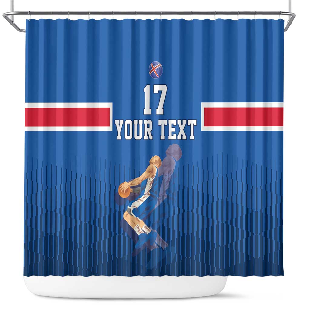 Iceland Basketball Custom Shower Curtain Blue Style