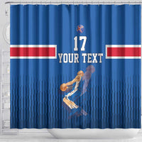 Iceland Basketball Custom Shower Curtain Blue Style